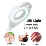 Pro 8X Diopter Beauty Facial Light 120 LED Magnifying Floor Stand Lamp Magnifier Glass Cold Ligth Len For Salon Nail Tattoo 220V