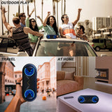 2pcs Outdoor Wireless Speaker 4D Stereo Sound Portable Bluetooth 5.0 Loudspeaker Double Horns Support TF Card/USB Drive/AUX