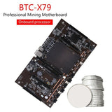 BTC Mining Motherboard X79 H61 5X PCI-E 8X Support 3060 3070 3080 GPU with E5 2630 RECC 4GB DDR3 Memory 120G SSD