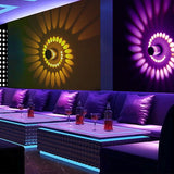 Colorful RGB Spiral Hole Wall Lamp Surface Install LED Light Luminaire Lighting