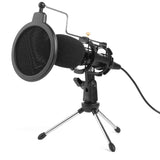 Video Microphone Kit USB Plug Home Stereo Condenser MIC Desktop Tripod for PC YouTube Video Skype Chatting Gaming Recording