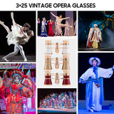 KKmoon 3×25 Vintage Opera Glasses Theater Binoculars Compact Lightweight Binoculars with Chain Carrying Case and Cleaning Cloth