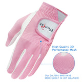 Efunist Women Golf Glove 1 Pair Left Hand Right Hand 3D Performance Mesh Non-slip Micro Fiber Golf Gloves Drop Ship