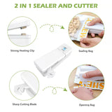 2pcs Plastic Bag Sealer USB Rechargeable 2-in-1 Mini Food Packaging Vacuum Machine 400mAh Handheld Practical Kitchen Tools