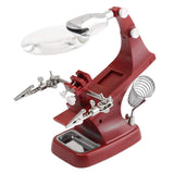 3X/4.5X Soldering Iron Magnifying Glass Third Hand Welding Magnifier Alligators Clip Holder Standing Style Repair Mgnifying Tool