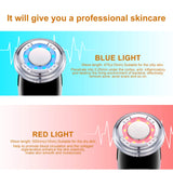 Ultrasonic Hot Cold Iontophoresis Face Lifting Massage LED Photon EMS Facial Microcurrent Skin Rejuvenation Machine Beauty Care