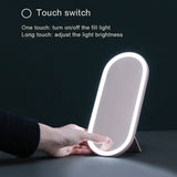 Portable Makeup Organizer Box Skin Care Organzier for Makeup with Mirror LED Ring Light for Travel J9