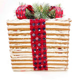 15/20/25cm 3Pcs/set Hollowed Out LED Holiday Iron Art Gift Box Shopping Mall Window Decoration Bow Gift Box Christmas Ornaments