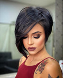 New wig women's short hair fashion partial split full top chemical fiber headgear Wigs