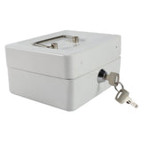 White Mini Portable Steel Petty Lockable Cash Money Coin Safe Security Box Household
