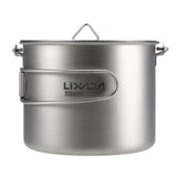 Lixada 900ml Ultralight Titanium Cup Mug Portable Hanging Pot Outdoor Camping Picnic Water Mug Cup Tableware Cookware with Lid