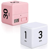2 Pieces Square Timer Gravity Sensor Flip Timer, Kitchen Timer Child Timer Workout Timer Study Timer Game Timer for Time