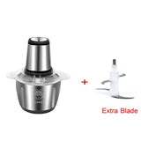 304 Stainless Steel Electric Chopper Meat Grinder 2 Speeds 2L Vegetable Grinder Mincer Food Processor Cutter Slicer Machine