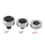 3 Pcs Mini Ratchet Socket Wrench Whole Steel Palm Ratchet Socket Finger Reversible Ratchet Handle 1/4“ 3/8” 1/2” Drive
