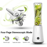 600ML Pro Juicer Portable Blender Fruit Smoothie Shakes Four Page Blade Madness Mix Blend Jet Grinder Juice Maker