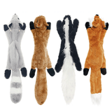 Simulation Animal Skin Toys 45cm for Pet Sounding Plush Toys Raccoon Squirrel Voice Leather Shell Household Pet Dog Products