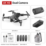 HKNA New S608 GPS Drone 6K Dual HD Camera Professional Aerial Photography Brushless Motor Foldable Quadcopter RC Distance 3000M