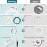 Portable LED Ring Light 3200K-6500K 40LED Lamp USB Charge Selfie Clip Lamp Video Live Vlog Youtube Fill Light For iPhone Android
