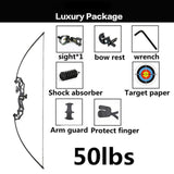 30-50lbs Straight Bow Powerful Archery Recurve Bow High Quality Metal  For Outdoor Hunting Shooting Competition Professional Bow