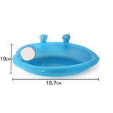 1pc Blue Plastic Pet Bird Bath Cage Parrot Bathtub With Mirror Bird Cage Pet Toys Birds Accessories