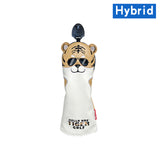 Golf Headcover For Driver Fairway Hybrid PU Leather Waterproof Tiger Golf Wood Cover Soft Durable Golf Club Covers Number Tag