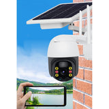 Outdoor Wireless Security Camera with Solar Panel 1080P WiFi 350° Viewing Angle Infrared Night Vision IP66 Waterproof