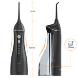 Portable Oral Irrigator with Travel Bag Water Flosser USB Rechargeable 5 Nozzles Water Jet 200ml Tank Waterproof Oral Irrigator