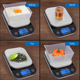 Digital Scale Electronic Kitchen Scale Household LCD Weight Balance 3 Charging Ways Waterproof Dustproof Baking Cooking Libra