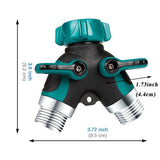 2pc Garden Y Hose Connector Metal Body Water Faucet Splitter With Comfortable Rubberized Grip Ose Splitter Heavy Duty Adapter