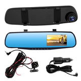 4.3in Car Dvr Dash Cam Front and Rear Video Recorder HD 1080P Dual Lens Night Vision View Reverse Auto Recording Car Dash Camera