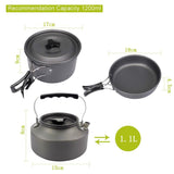 Camping Cooking Utensils Dishes Cookware Set Hiking Camping Equipment Titanium Alloy Pot Outdoor Tourism Tableware BBQ Supplies
