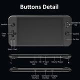 PowKiddy Video Game Console Handheld Game Player Dual Joystick Built-in 3500 Games 7-inch Screen Music Video Player
