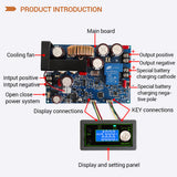 DC 0-100V 20A 1000W LED Digital DC Step-Down Voltmeter Buck Constant Voltage Current MPPT Solar Energy Battery Power Supply