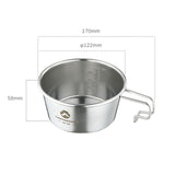 Stainless Steel Camping Sierra Cup Camping Bowl Lightweight Compact Camping Pot Hiking Coffee Mug Bowl Cup