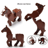 Children's Weapon Building Blocks Black War Horse Bricks Middle Age Action Figures Land Force Blocks Knight Armor Toys Gifts