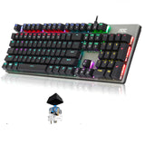 104 Keys Wear Resistance Universal For Desktop Switch Gaming Mechanical Wired Keyboard Metal Computer Accessories RGB Backlight