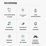 True Wireless Headphones Bone Conduction Headset BT5.1 Music Earphone Outdoor Sports Headphone with Microphone Charging Box