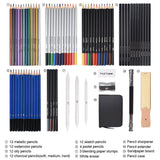 72Pcs/set Drawing Pencils Set Sketch Colored Pencils Painting Set Watercolor Metallic Complete Artist Kit Painting Art Supplies