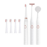 3 In 1 Electric Toothbrush Teeth Whitening IPX Waterproof Facial Cleansing Brush Blackhead Remover USB Face Lifting Beauty Bar
