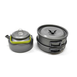 Desert Fox Outdoor Tableware Camping Cookware Pots Set, Lightweight Mini Aluminum Folding Pot Set with Storage Sack, 1-4 Person