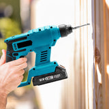 3 In 1 Cordless Electric Hammer Drill Perforator Battery Rotary Hammer Rechargeable Wireless Impact Drill Concrete Demolition