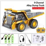2.4G High Tech 11 Channels RC Excavator Dump Trucks Bulldozer Alloy Plastic Engineering Vehicle Electronic Toys For Boy Gifts