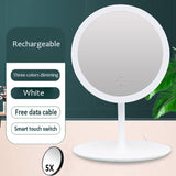 5 Times Magnifying Glass Multi Function Makeup Mirror LED Touch Luminous Makeup Table Mirror Portable LED Makeup Mirror