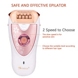 2 in 1 Women Epilator Lady Shaver Electric Painless Hair Pulling Depilatory Device Leg Armpit Razor Bikini Trimmer Hair Remover