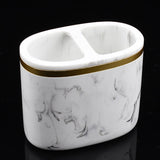Resin Imitation Marble Bathroom Accessory Set Mouthwash Cup Soap Toothbrush Holder Shampoo Bottle Household Wash Set