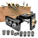 Upgraded 3 In 1 Doweling Jig Woodworking Adjustable 3-10mm Pocket Hole Jig,Alloy Drilling Guide Locator for Fast Splicing Board