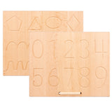 Alphabet Tracing Board Double Sided Letters/ Number with Wood Stylus Pen Montessori Toys for Toddlers Preschool Sensory Play