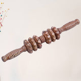 Durable Gear Acupressure Massager Wooden Handle Back Roller Manual Body Muscle Stick Massager for Home Salon