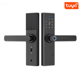 X1 Biometric Fingerprint Smart Electronic Door Lock Tuya APP Remotely IC Card Password Key Unlock Built-in Eight Language Voices