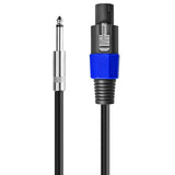 2 Pack 50 Ft Speakon To 1/4 Inch Male Speaker Cables 12 Gauge AWG Wire Audio Amplifier Connection Cord 6.35Mm DJ/PA